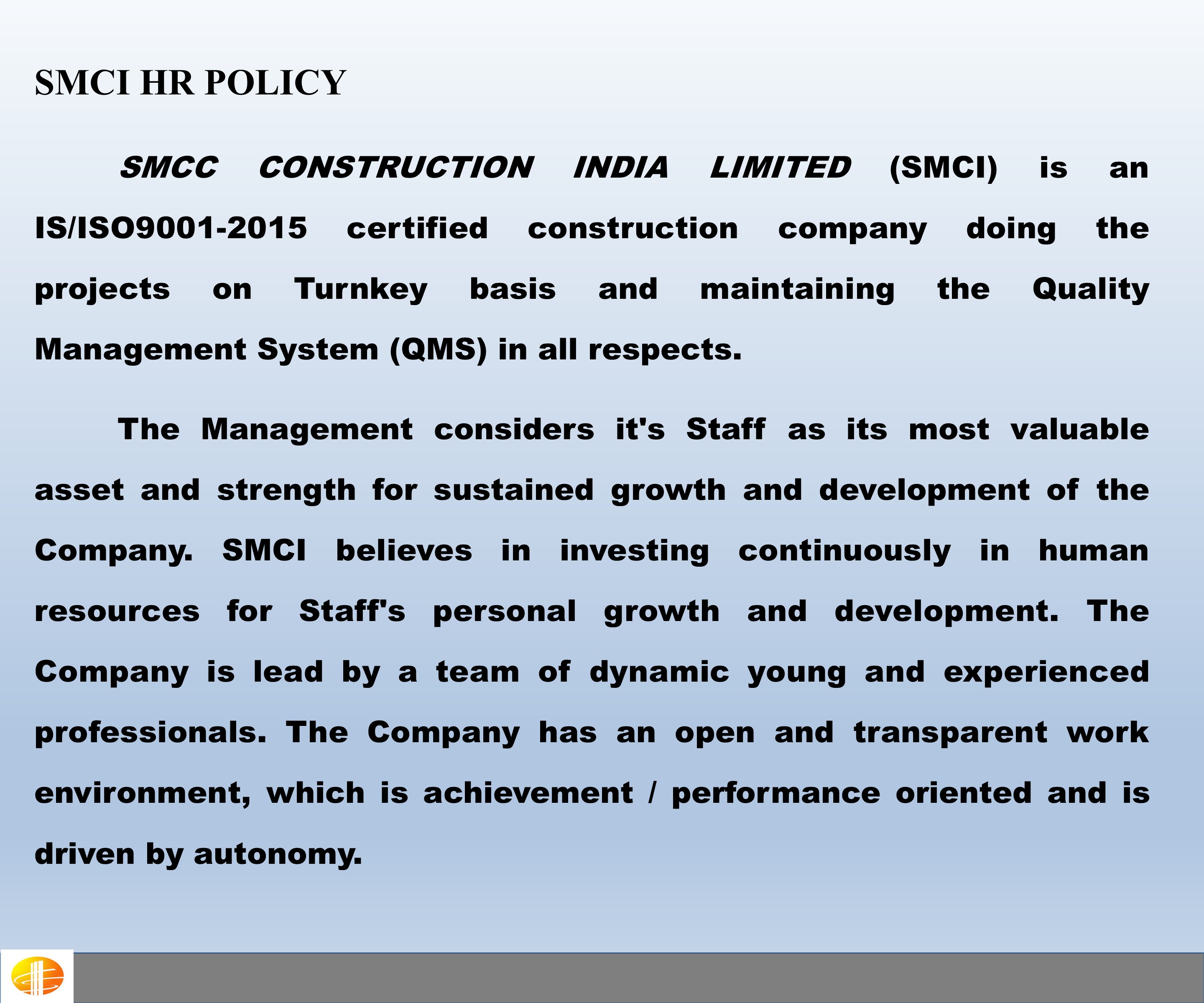 SMCC Construction HR Policies